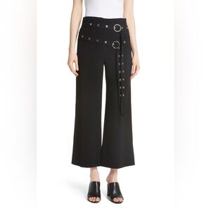 CINQ A SEPT • Jessi double belt pants - black, size 2 high rise wide leg